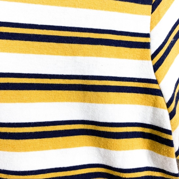 Derek Heart Yellow White & Navy Striped T-Shirt - Picture 2 of 10